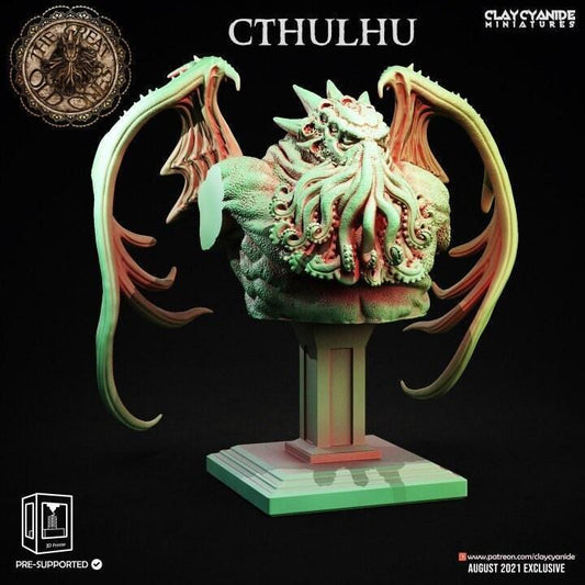 Cthulhu Bust | Clay Cyanide | Resin Bust Miniature Bust | Tabletop Gaming | DnD Miniature | Dungeons and Dragons | Cthulhu Statue - Plague Miniatures