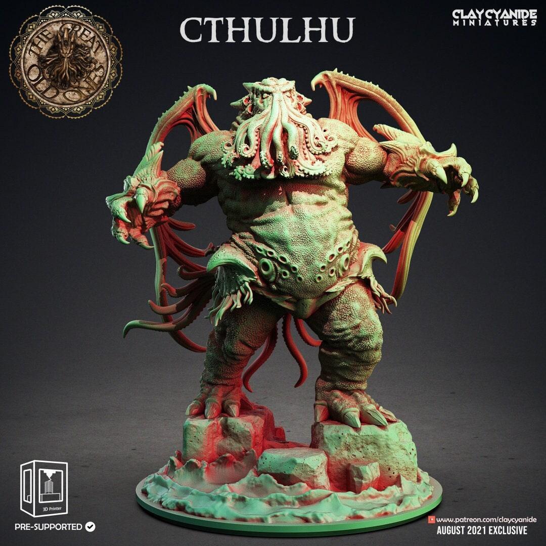 Cthulhu Miniature | Eldritch Horror Sculpture for Dungeons and Dragons | 32mm Scale - Plague Miniatures