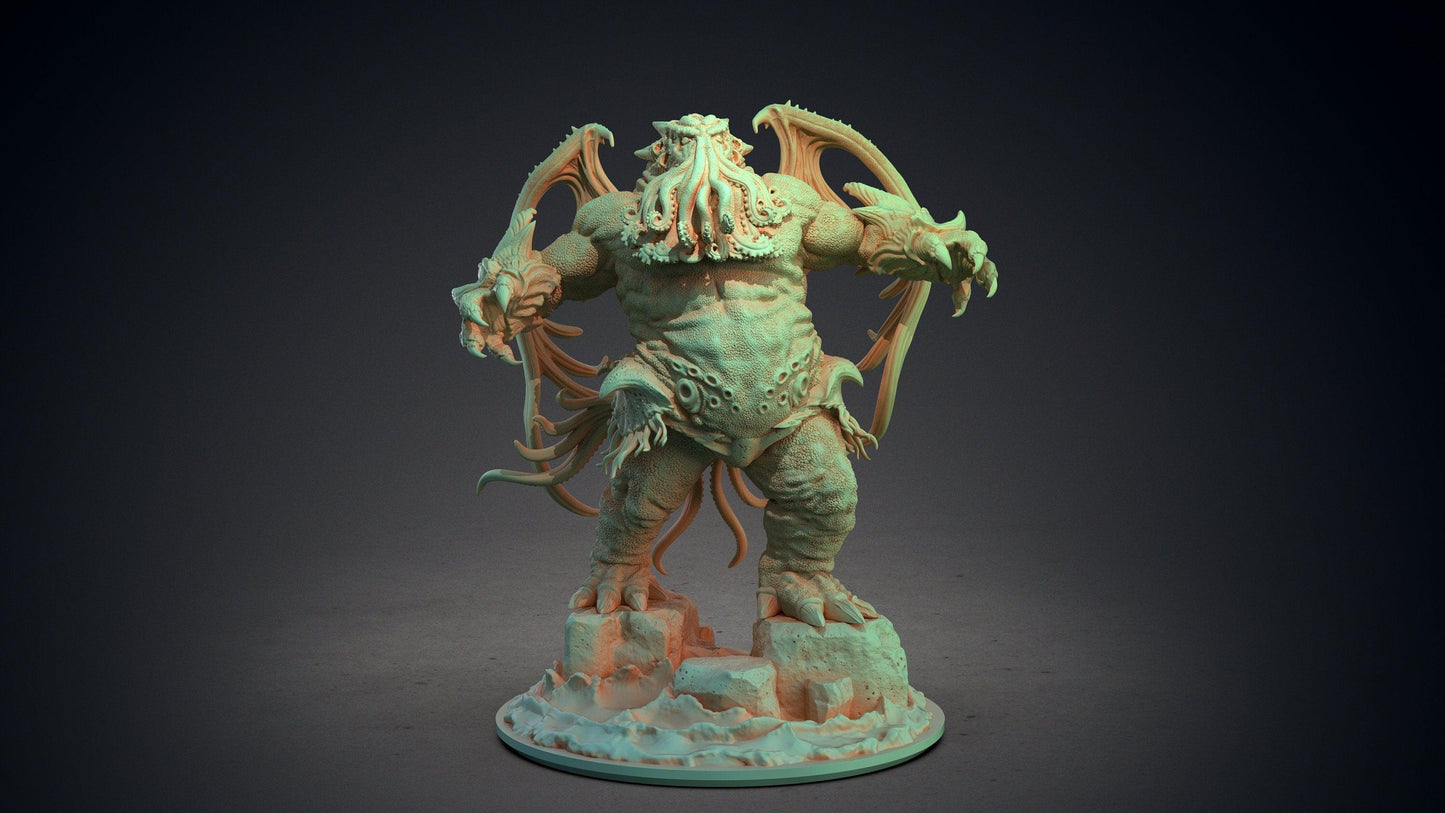 Cthulhu Miniature | Eldritch Horror Sculpture for Dungeons and Dragons | 32mm Scale - Plague Miniatures