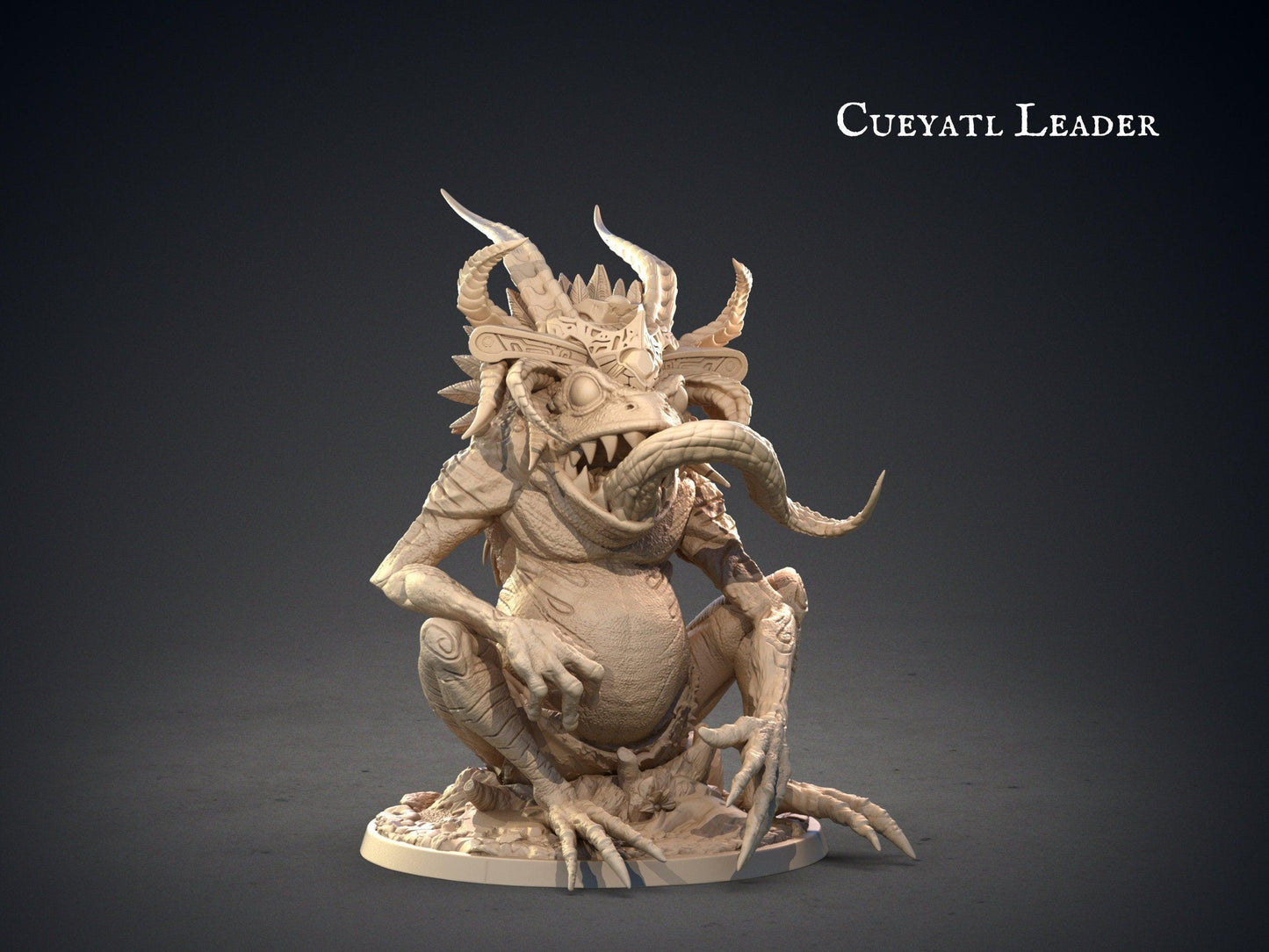 Cueyatl Leader Aztec Miniature | Monster Miniature for 5e | 32mm Scale - Plague Miniatures
