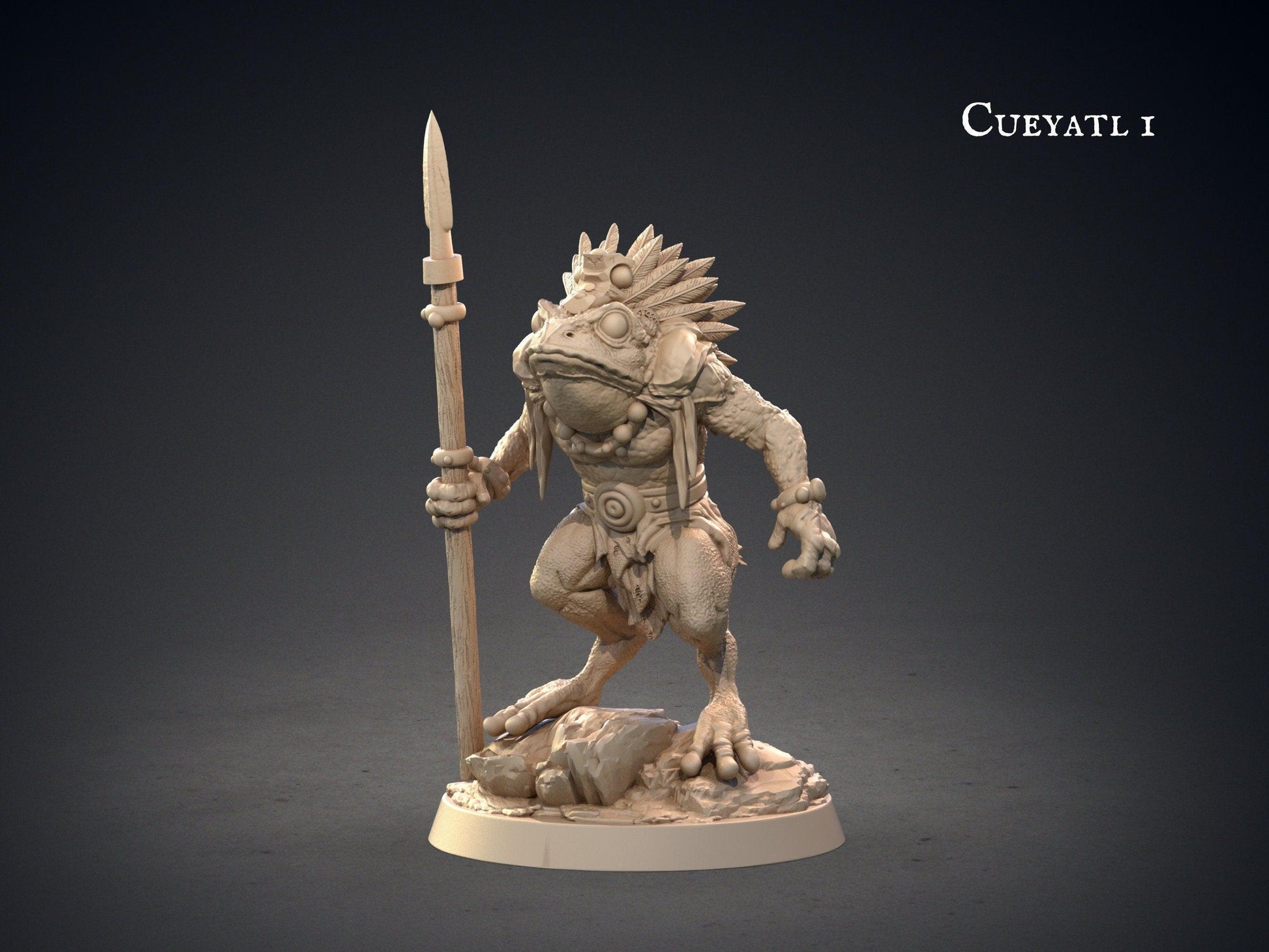 Cueyatl Leader Aztec Miniature | Monster Miniature for 5e | 32mm Scale - Plague Miniatures