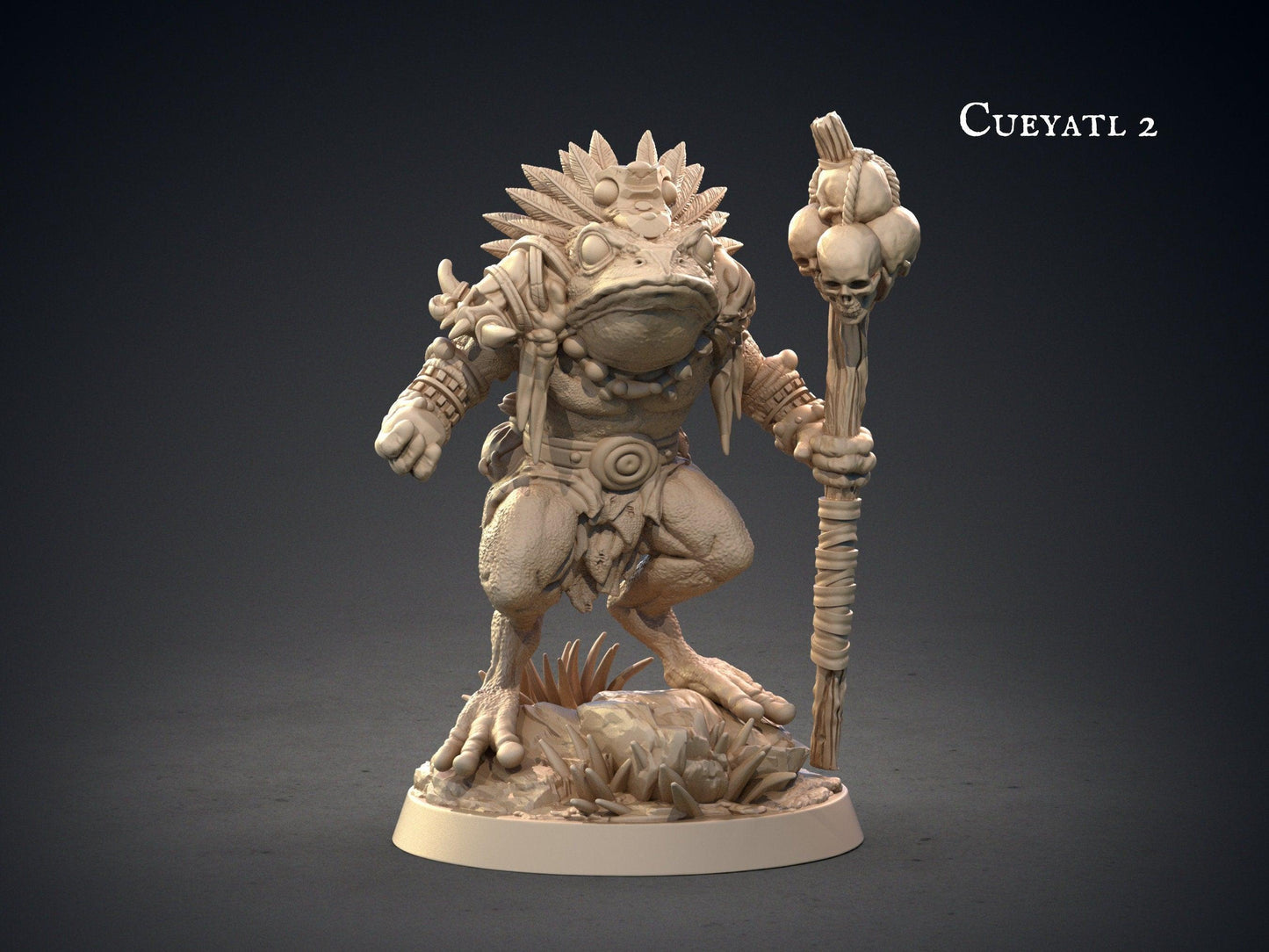 Cueyatl Leader Aztec Miniature | Monster Miniature for 5e | 32mm Scale - Plague Miniatures