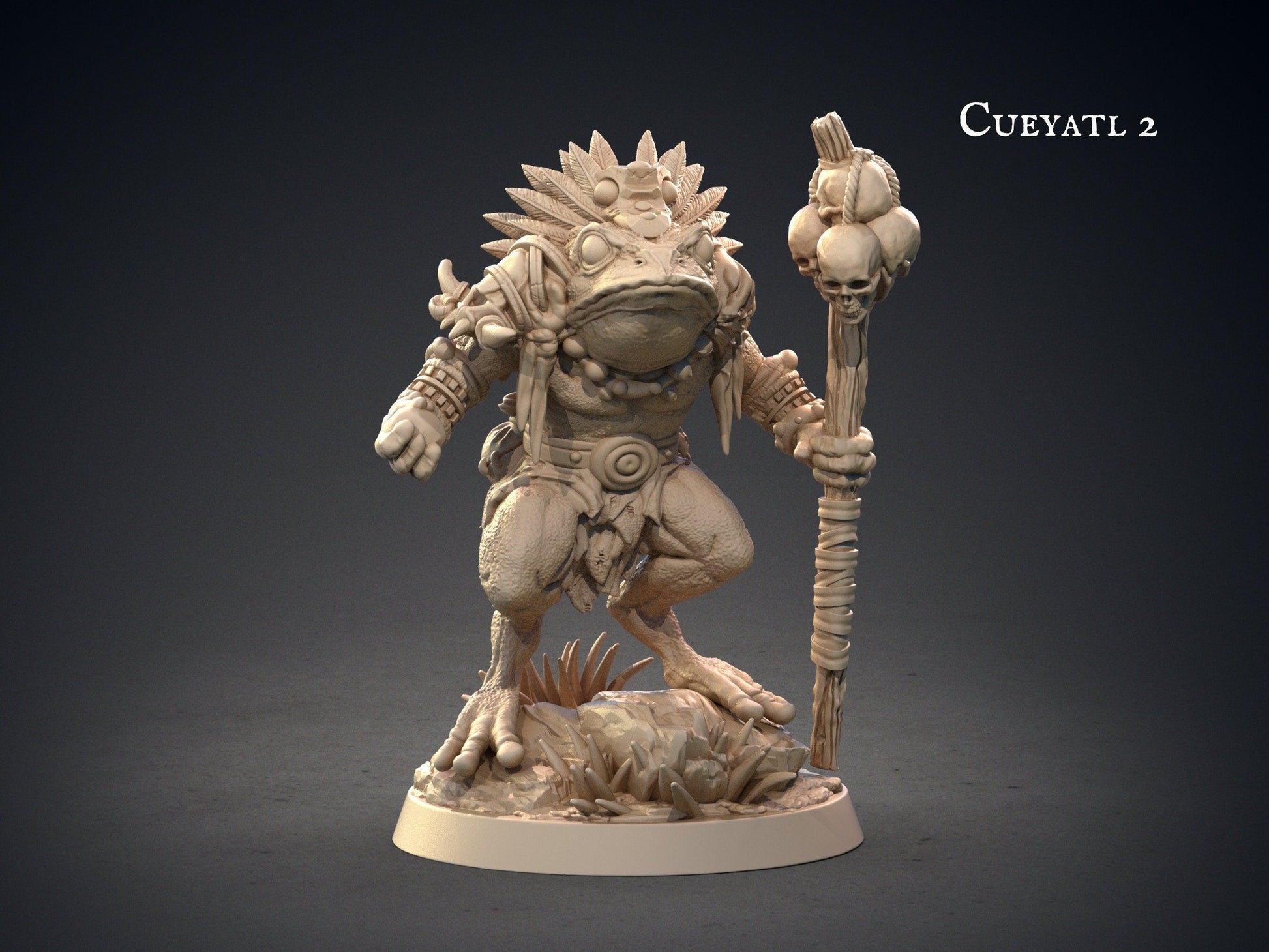Cueyatl Leader Aztec Miniature | Monster Miniature for 5e | 32mm Scale - Plague Miniatures