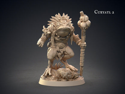 Cueyatl Leader Aztec Miniature | Monster Miniature for 5e | 32mm Scale - Plague Miniatures