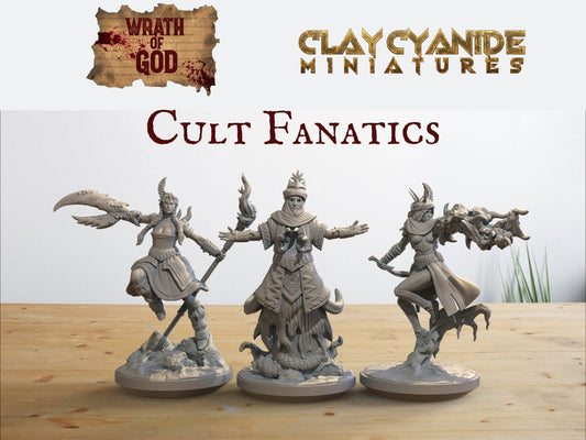 Cult Fanatics Miniature Set | Mutated Devotees for DnD 5e | 32mm Scale - Plague Miniatures