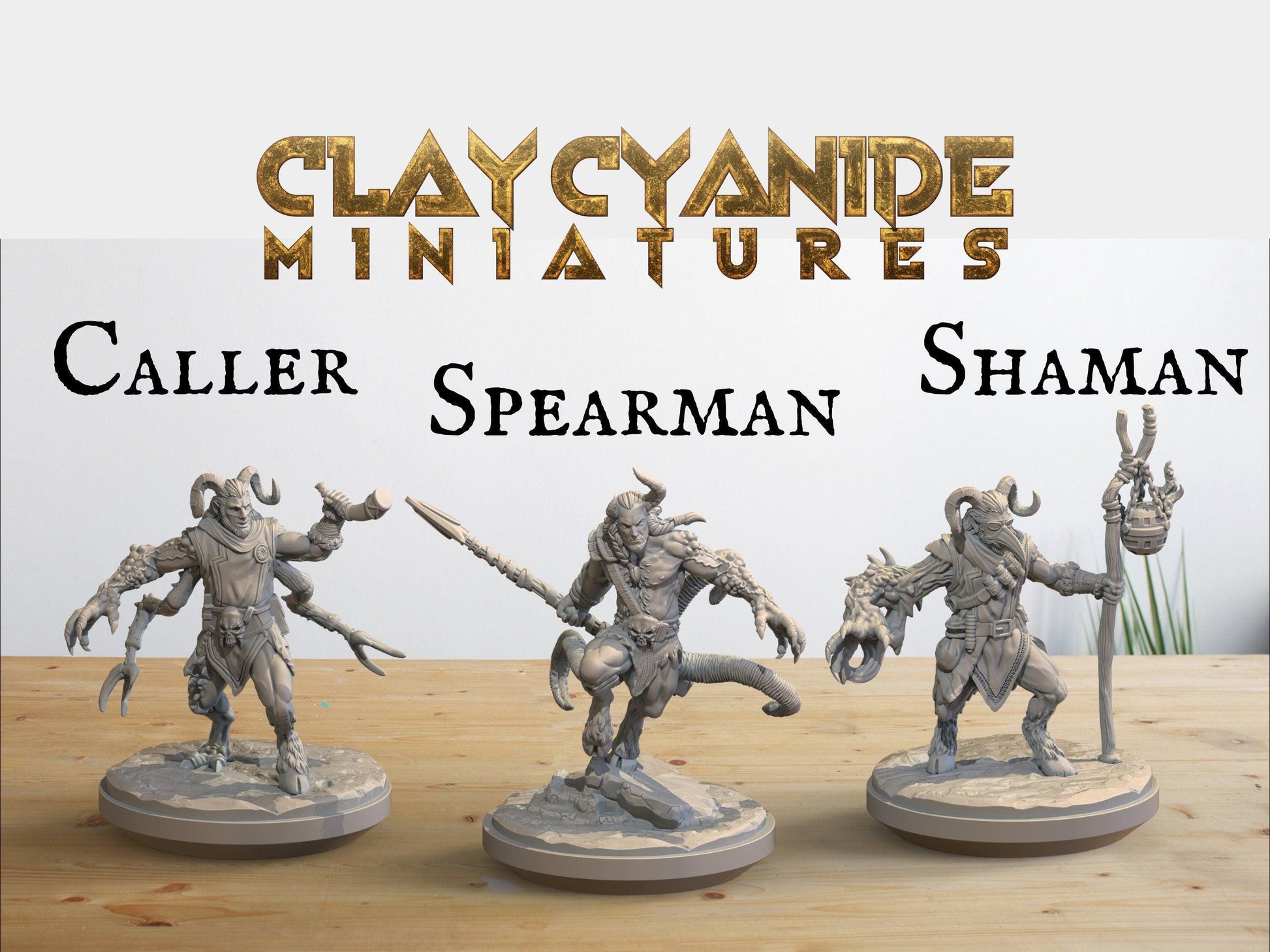 Cursed Satyrs Miniature Set | Accursed Trio for Tabletop Games | 32mm Scale - Plague Miniatures