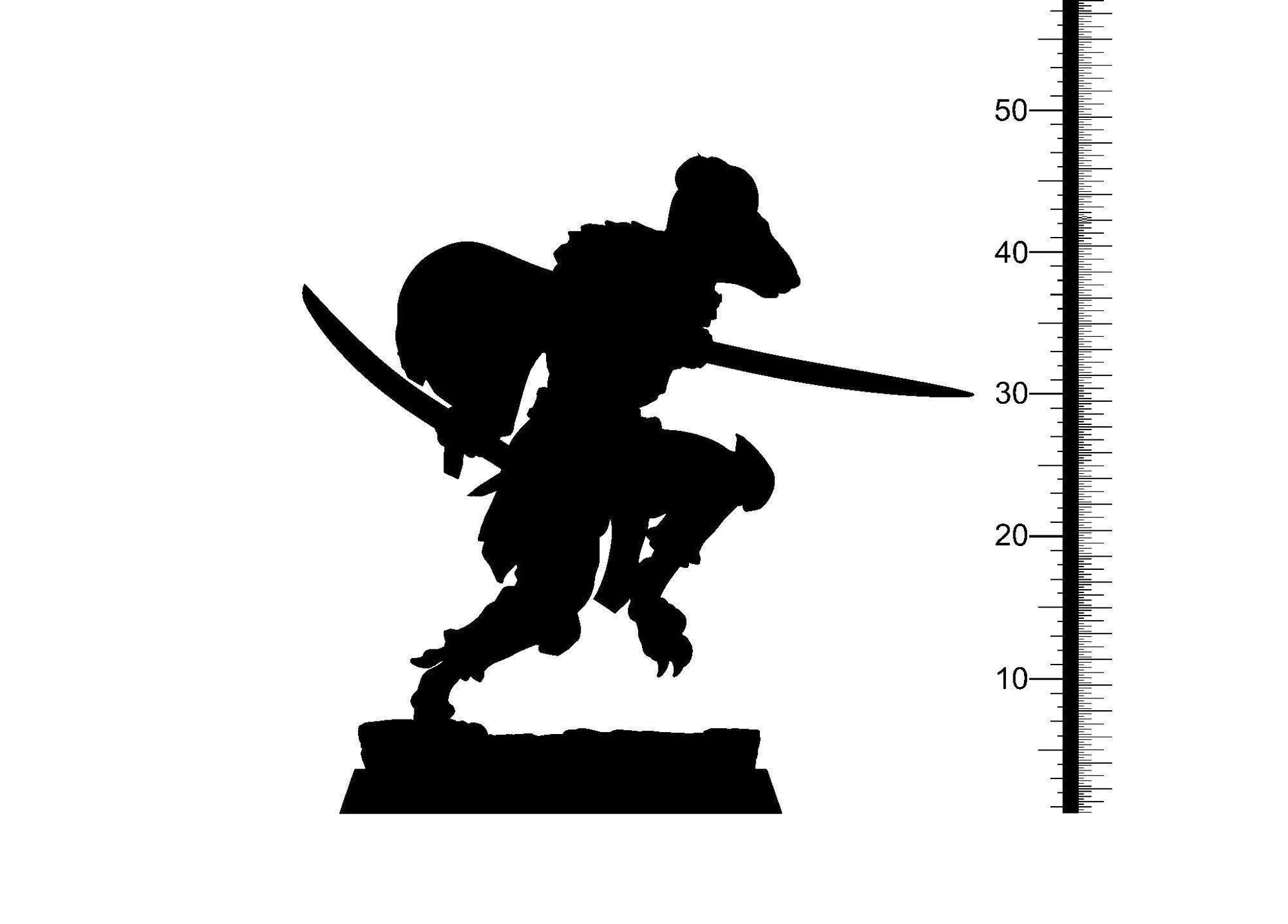 Daggs, Burat Knight Skaven Miniature | Dual-Blade Ratman Warrior | 32mm Scale - Plague Miniatures