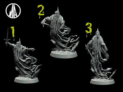Damned Spirit Miniature - 3 Poses - 28mm scale Tabletop gaming DnD Miniature Dungeons and Dragons, ttrpg dnd 5e - Plague Miniatures shop for DnD Miniatures