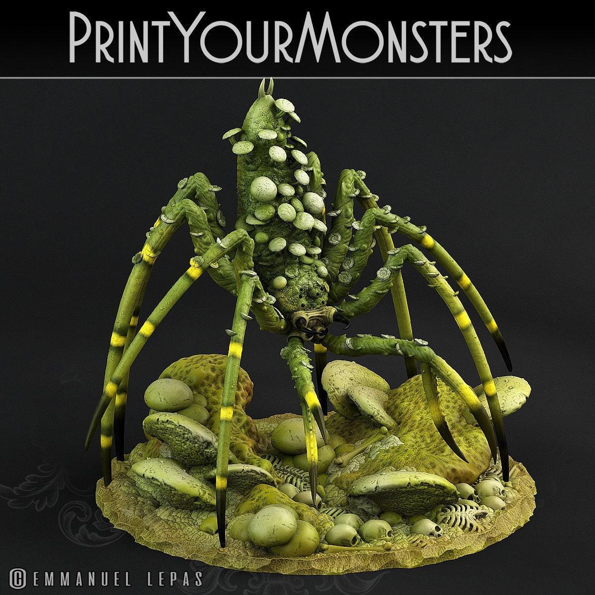 Dancing Toadstool Spider Miniature | Tabletop gaming | DnD Miniature | Dungeons and Dragons, DnD 5e monster miniature arachnid faerun - Plague Miniatures