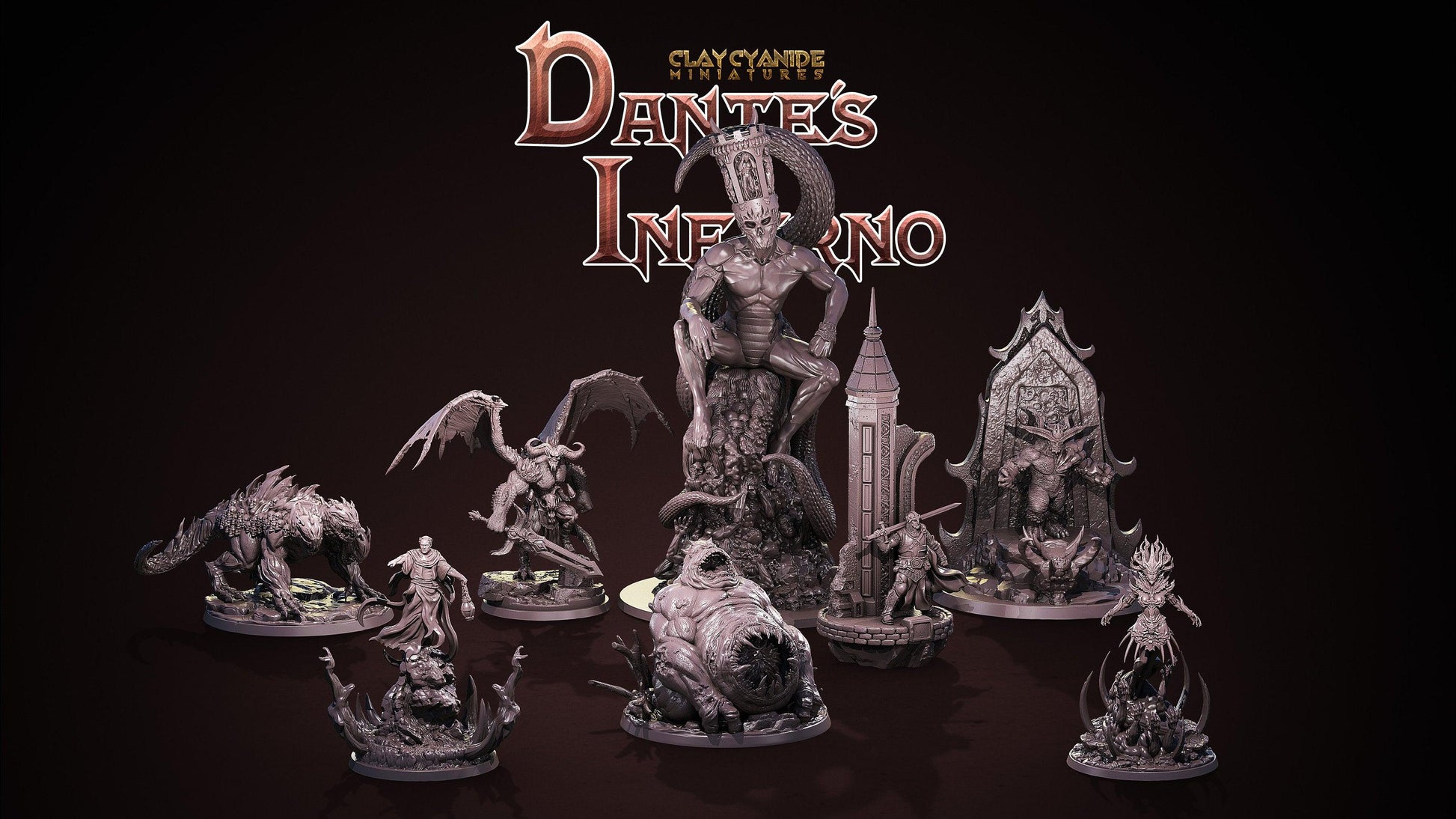 Dante Miniature | Clay Cyanide | Dante's Inferno | Tabletop Gaming | DnD Miniature | Dungeons and Dragons dnd 5e damned - Plague Miniatures shop for DnD Miniatures