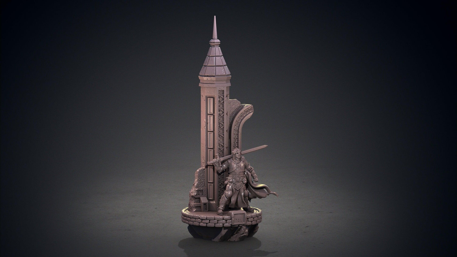 Dante and Tower Miniature | Journey through the Inferno | 32mm Scale - Plague Miniatures