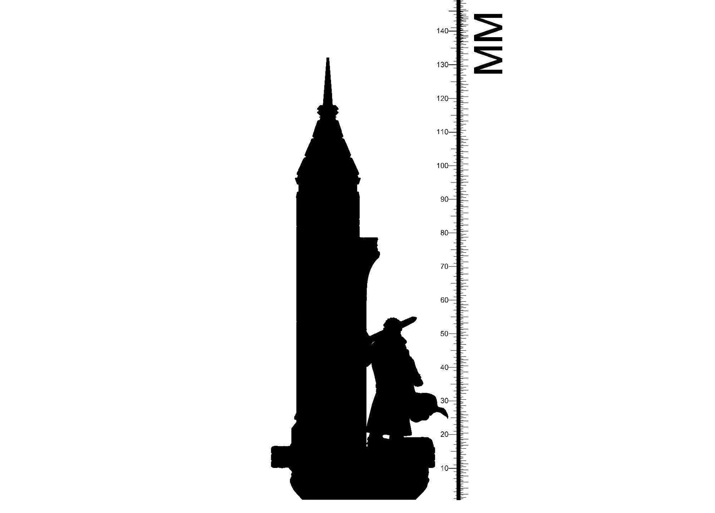 Dante and Tower Miniature | Journey through the Inferno | 32mm Scale - Plague Miniatures