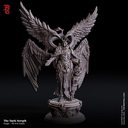 Dark Seraph Miniature | Huge Celestial Angel DnD Figurine | 75mm Base - Plague Miniatures