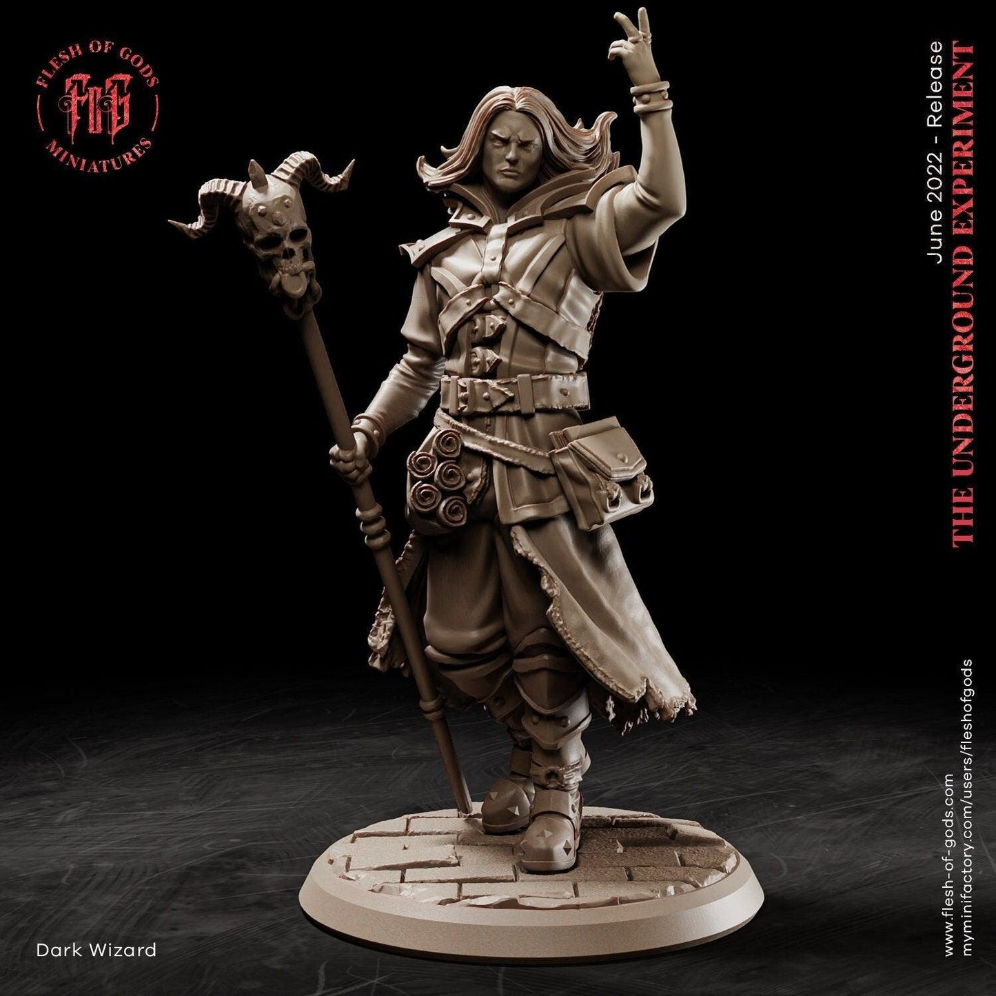 Dark Wizard Miniature | Master of Malevolence in DnD Realms | 32mm Scale - Plague Miniatures