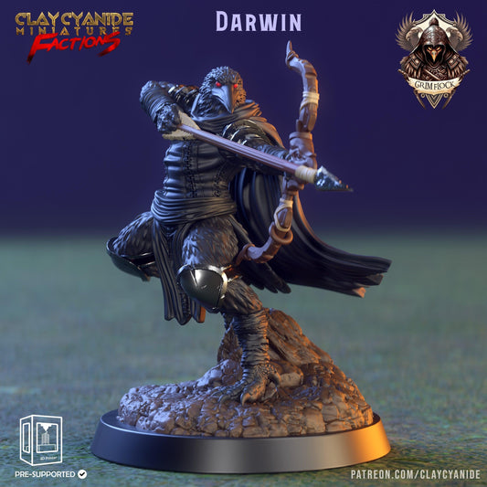 Darwin Kenku Miniature | DnD 5e Dungeons and Dragons Birdfolk Collectible | 32mm Scale - Plague Miniatures