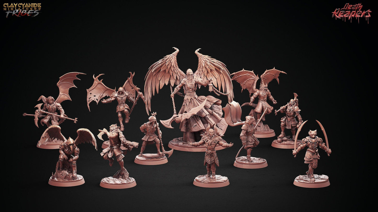 Death Reaper Miniature Fallen Angel Miniature Winged Demon Miniature | DnD Miniature | Dungeons and Dragons, DnD 5e male figure - Plague Miniatures shop for DnD Miniatures