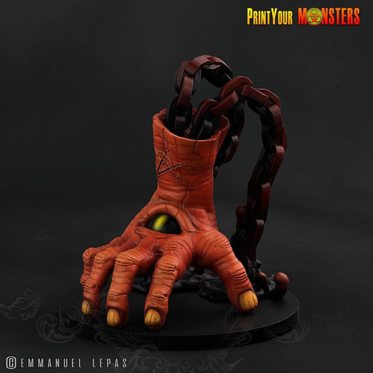 Demon Hand Monster Chained Miniature | Demon Guardian | 50mm Base - Plague Miniatures