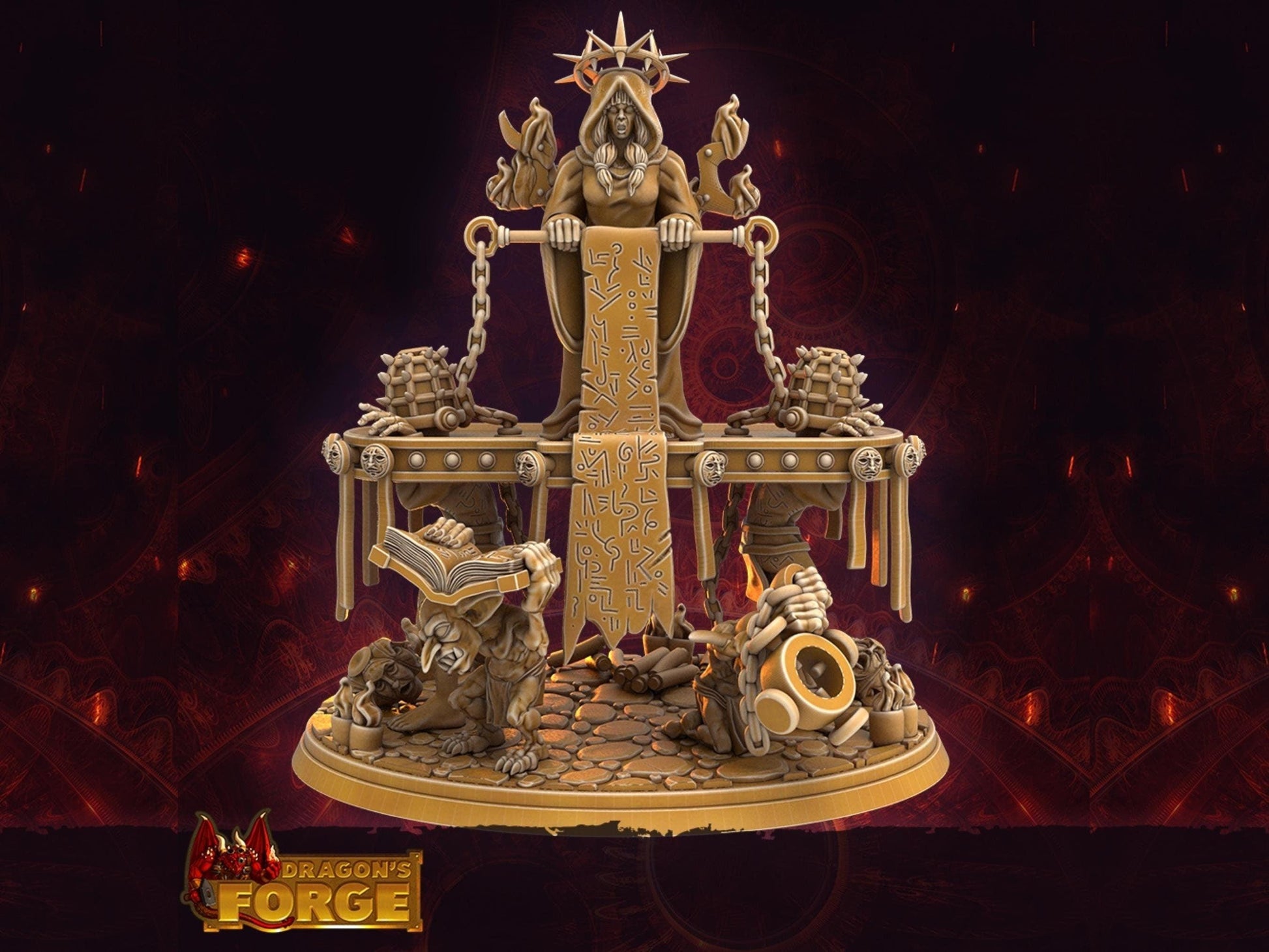 Demon Sacrificial Alter Miniature wargaming terrain - 32mm scale Tabletop gaming DnD Miniature Dungeons and Dragons, dnd 5e - Plague Miniatures