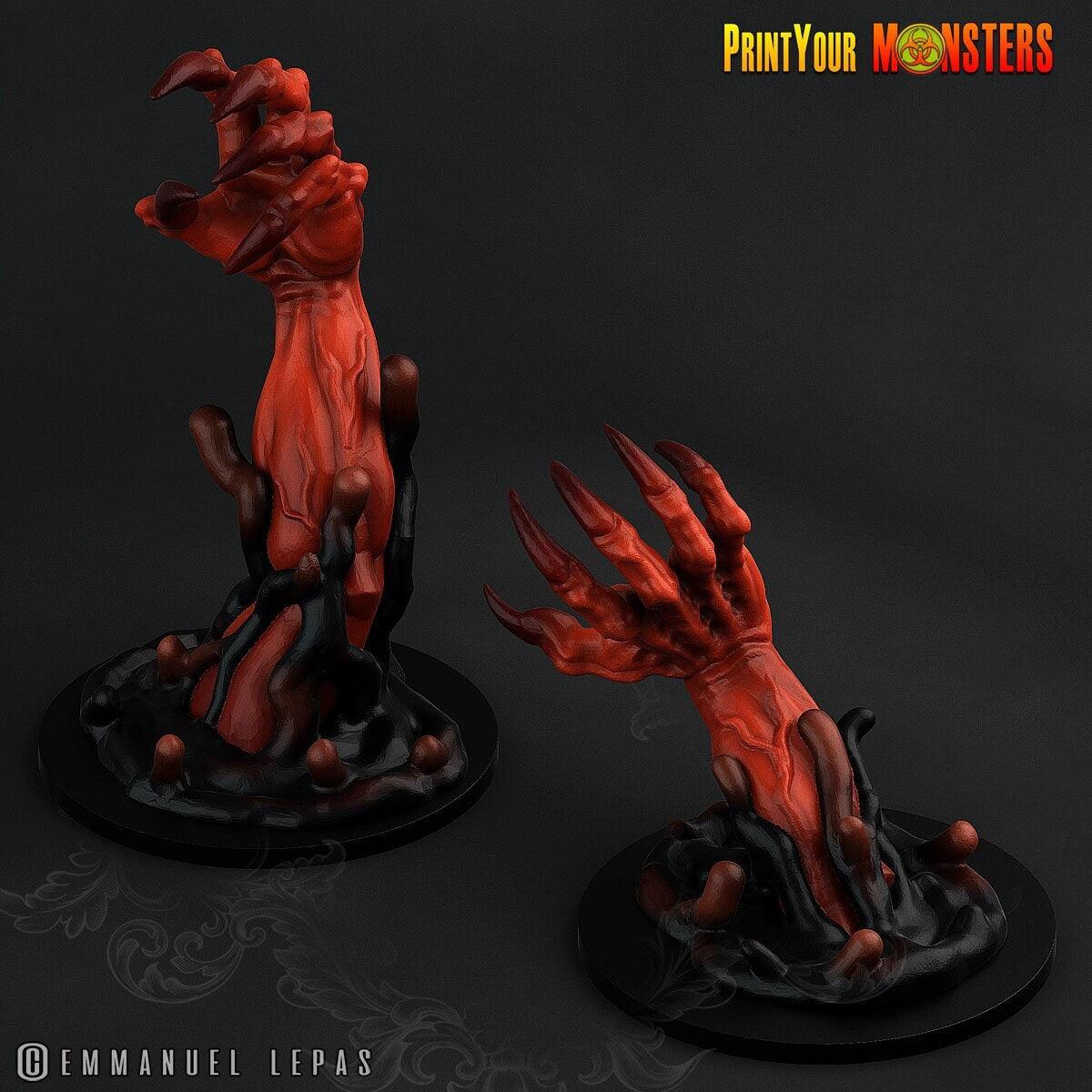 Demonclaws, the Wandering Claws Miniature Set of 2 | Diabolical Appendages of Dread - Plague Miniatures