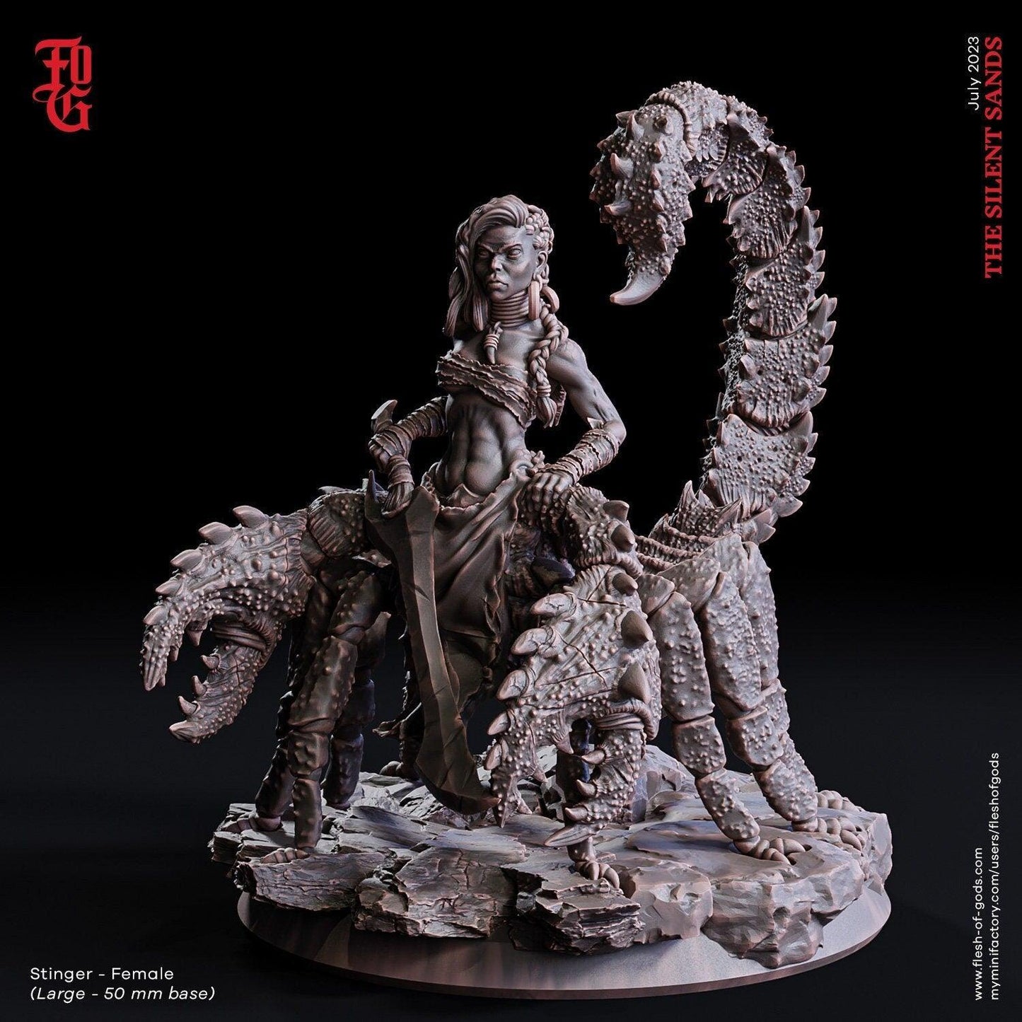 desert dnd monsters Desert Stinger Miniature | Female Scorpion Hybrid Monster for DnD