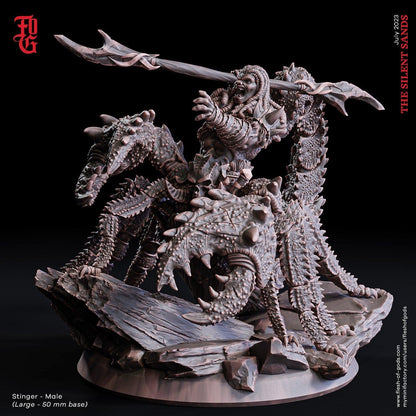 Desert Stinger Miniature | Female Scorpion Hybrid Monster for DnD | 50mm Base - Plague Miniatures