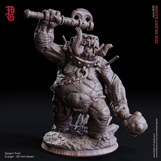 Desert Troll Miniature | Cave-Dwelling Monster for DnD Adventures | 50mm Base - Plague Miniatures