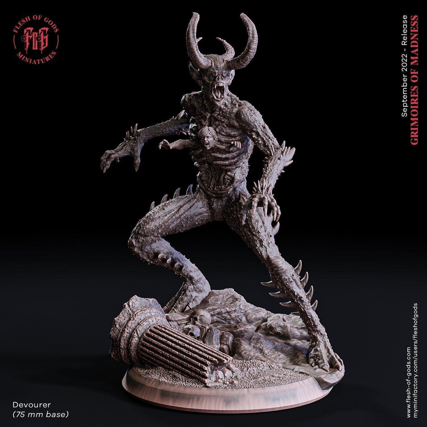 Devourer demon miniature Monster miniature | 75mm Base | DnD Miniature Dungeons and Dragons DnD 5e miniature wargaming demonic miniature - Plague Miniatures