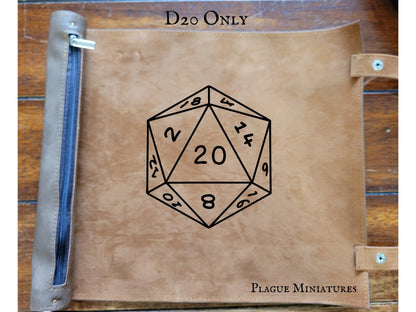 Dice Mat, dice storage and scroll of rolling mat, felt and leather dnd dice mat for RPG Tabletop gaming, custom Dice mat - Plague Miniatures