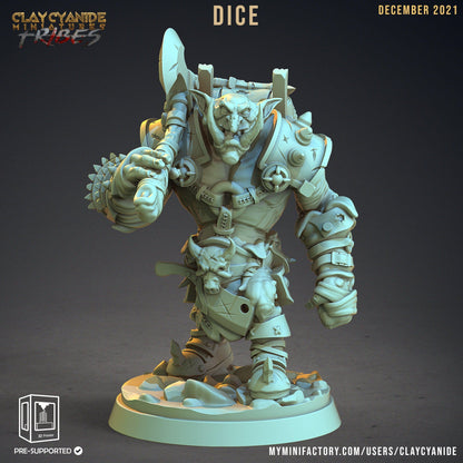 Dice, the War Troll Crusher Miniature | DnD RPG Trolls | 32mm Scale - Plague Miniatures