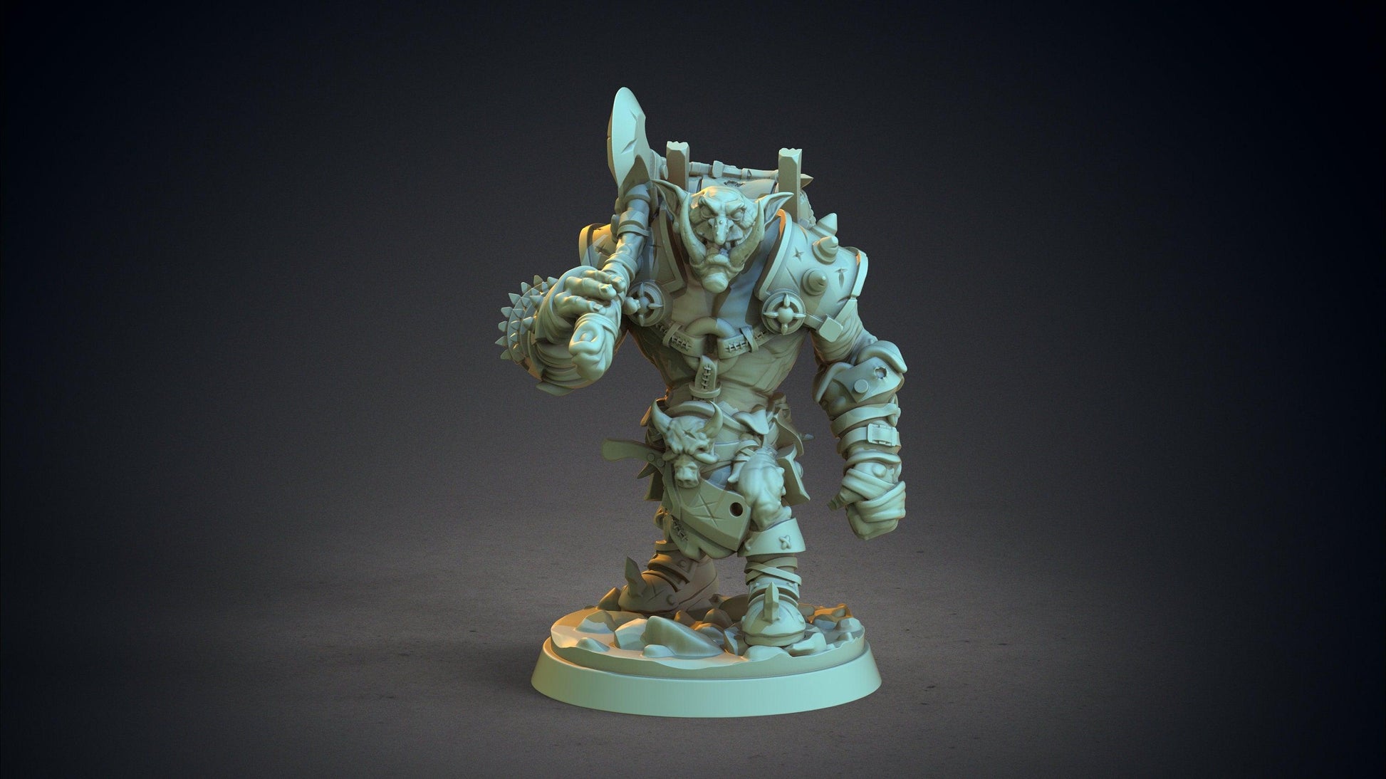 Dice, the War Troll Crusher Miniature | DnD RPG Trolls | 32mm Scale - Plague Miniatures