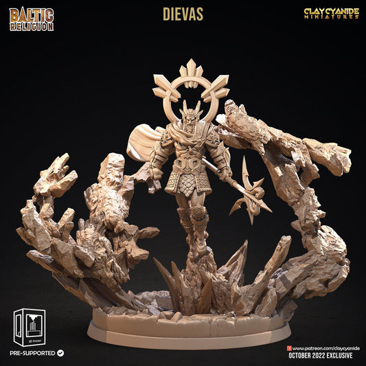 Dievas Baltic God miniature | Clay Cyanide | Baltic Mythology | Tabletop Gaming | DnD Miniature | Dungeons and Dragons, DnD 5e - Plague Miniatures shop for DnD Miniatures