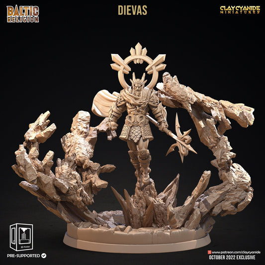 Dievas Baltic God Miniature | Supreme Deity for Tabletop Adventures | 32mm Scale - Plague Miniatures