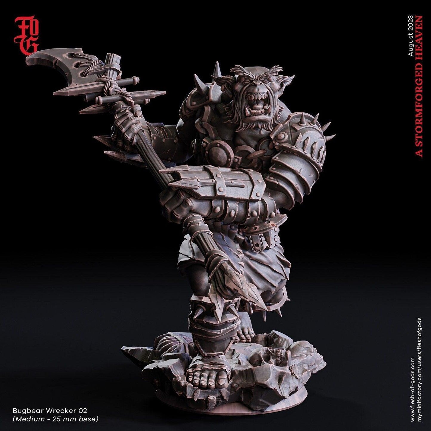 DnD Bugbear Miniature | Ferocious Goblin Monster Figurine | 32mm Scale - Plague Miniatures