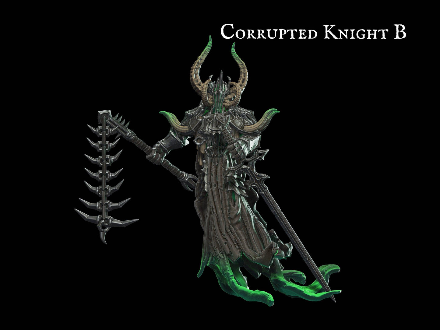 DnD Corrupted Knight Miniature - 28mm scale Tabletop gaming DnD Miniature Dungeons and Dragons,ttrpg dnd 5e dungeon master gift - Plague Miniatures shop for DnD Miniatures