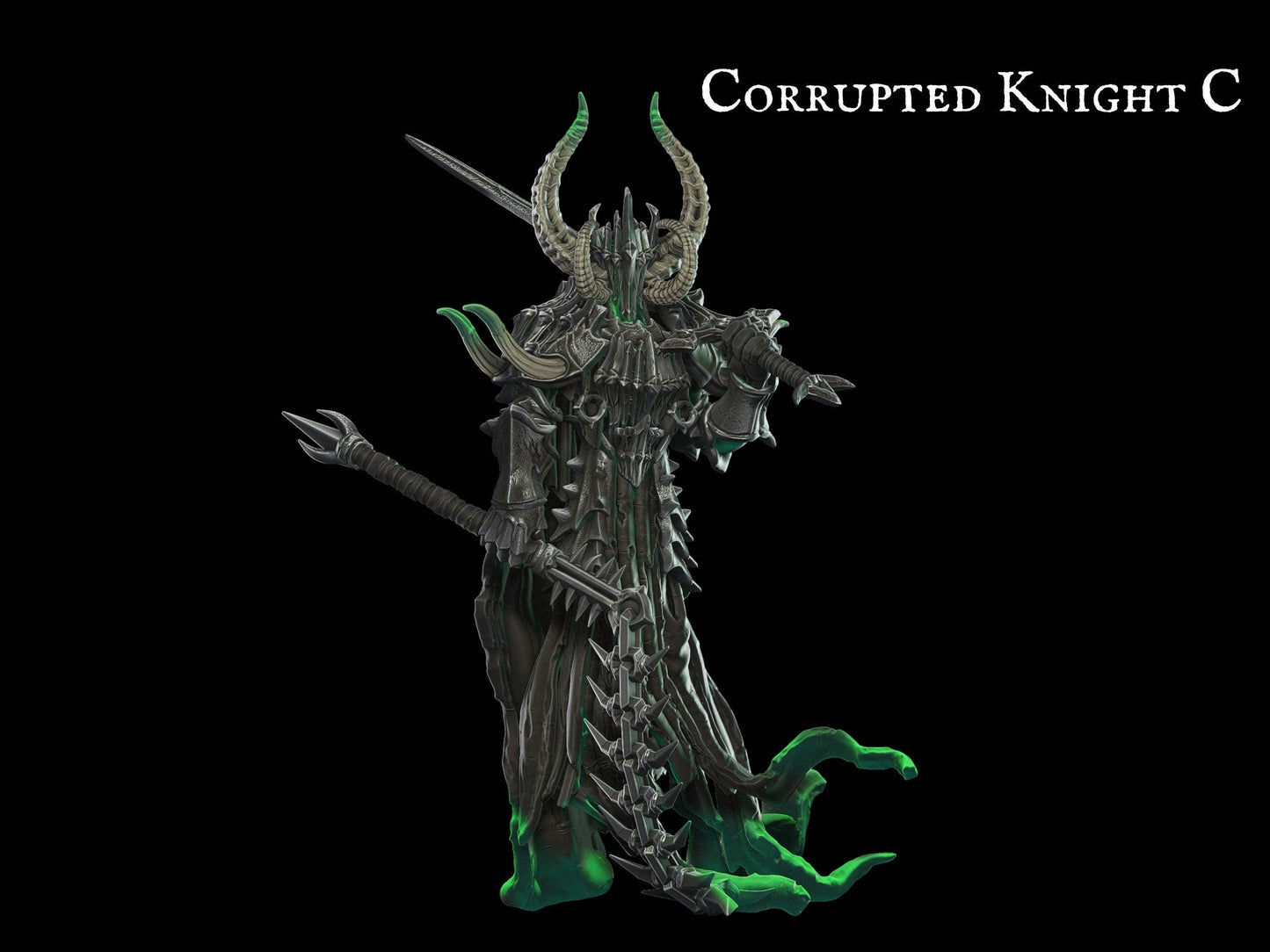 DnD Corrupted Knight Miniature - 28mm scale Tabletop gaming DnD Miniature Dungeons and Dragons,ttrpg dnd 5e dungeon master gift - Plague Miniatures shop for DnD Miniatures