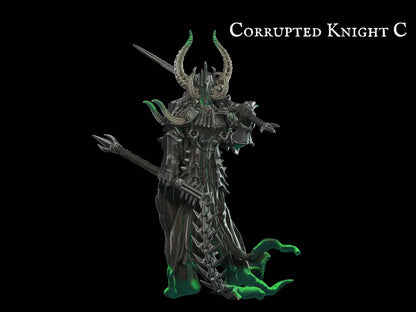 DnD Corrupted Knight Miniature - 28mm scale Tabletop gaming DnD Miniature Dungeons and Dragons,ttrpg dnd 5e dungeon master gift - Plague Miniatures