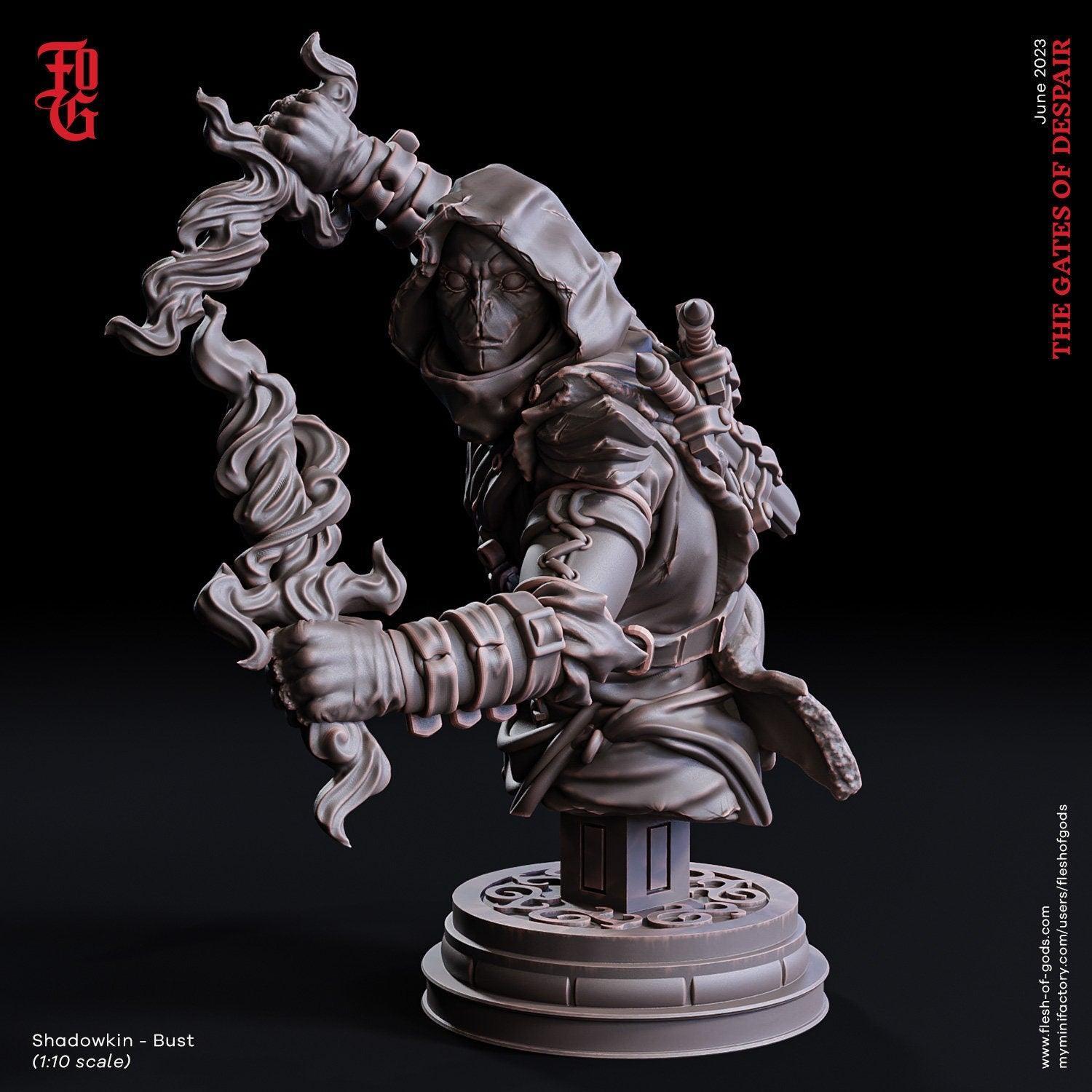 DnD Female Shadowkin Miniature | Rogue for Tabletop Gaming | 32mm Scale - Plague Miniatures