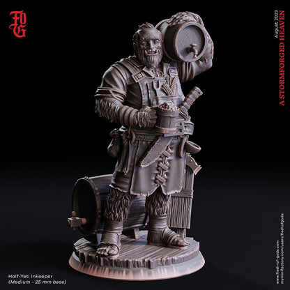 DnD Half-Yeti Innkeeper Bust | Resin Statue of a Cozy Innkeeper NPC - Plague Miniatures shop for DnD Miniatures