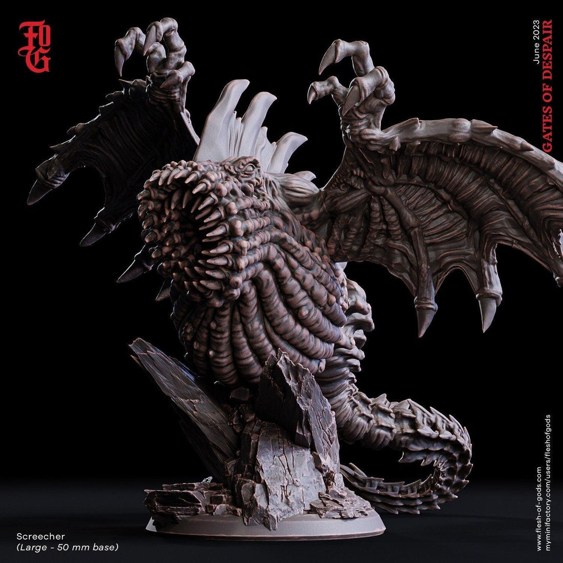 DnD Screecher Miniature | Screeching Horror Aberration | 50mm Base ...