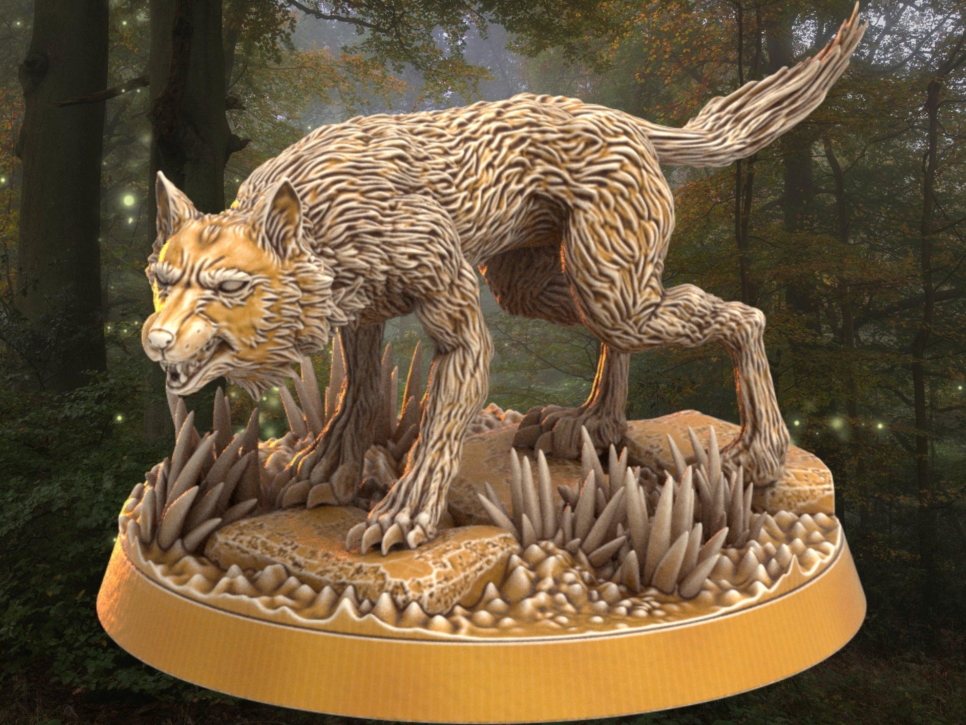 DnD Wolf Miniature | Dragon's Forge | 32mm DnD 5e | Tabletop Gaming DnD Miniature | Dungeons and Dragon tiger miniature - Plague Miniatures