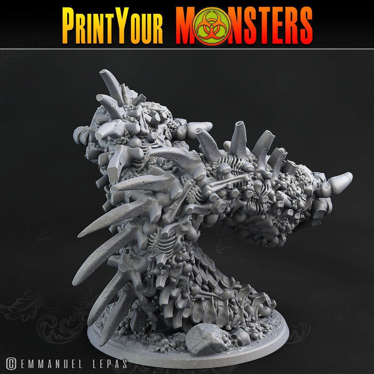 Double Headed Bone Worm Miniatures | Dungeons and Dragons Worm Miniatures - Plague Miniatures