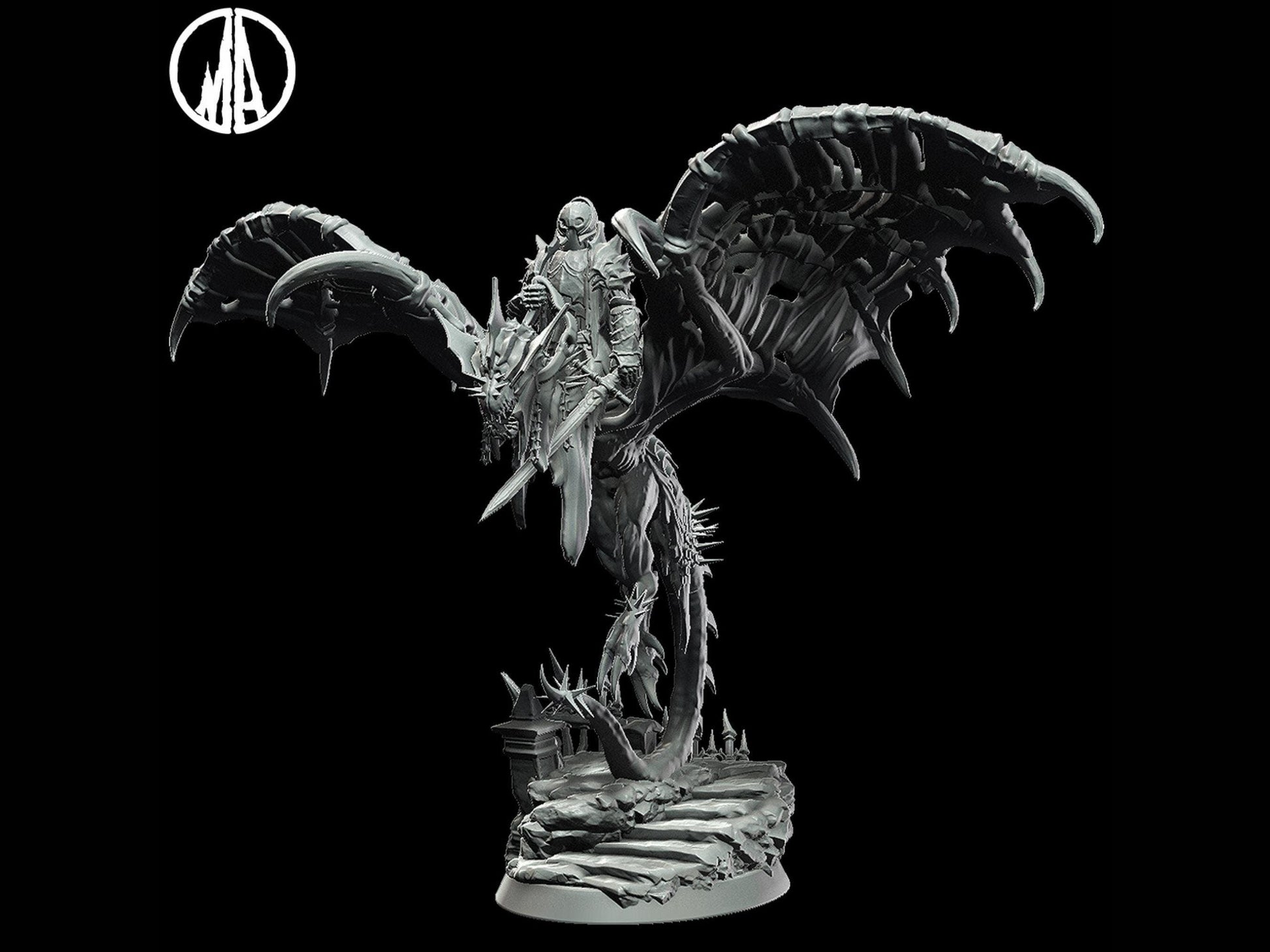 Dragon Rider Miniature 28mm scale Tabletop gaming DnD Miniature Dungeons and Dragons, dnd 5e - Plague Miniatures