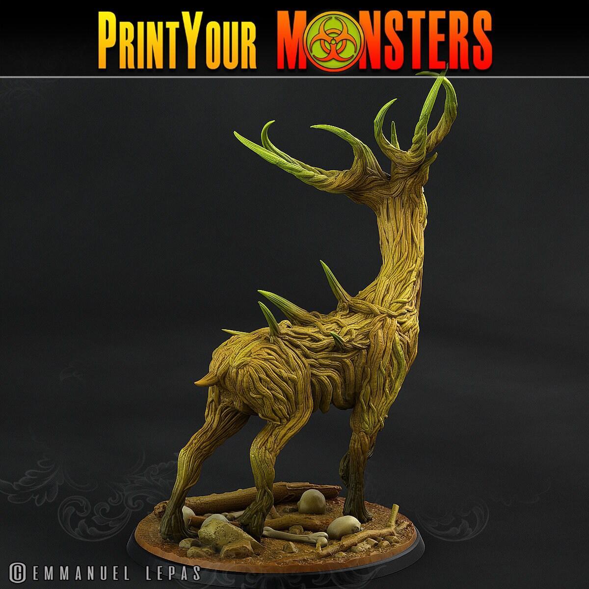 Dreadwood Guardian Miniature | Horrifying Forest Monster Deer for Tabletop Gaming - Plague Miniatures