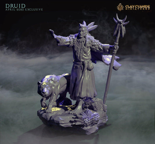 Druid Miniature - Druid Figure Magic Miniature | DnD 5e Miniature for Dungeons and Dragons | 32mm Scale - Plague Miniatures