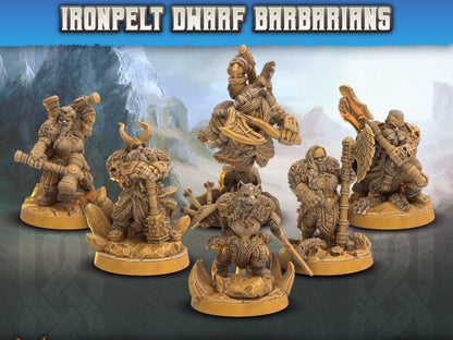 Dwarf Barbarian Miniatures | Dragon's Forge | 28mm Scale | DnD Miniature | Dungeons and Dragons | Dungeon Master - Plague Miniatures