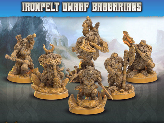 Dwarf Barbarian Miniatures | Dragon's Forge | 28mm Scale | DnD Miniature | Dungeons and Dragons | Dungeon Master - Plague Miniatures