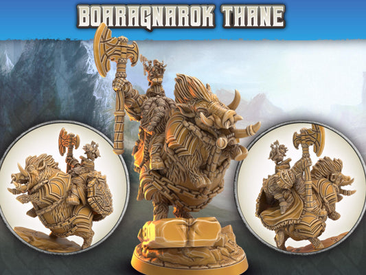 Dwarf Boar Rider warrior miniature | Dragon's Forge | 28mm Scale | DnD Miniature | Dungeons and Dragons | Dungeon Master Gift - Plague Miniatures