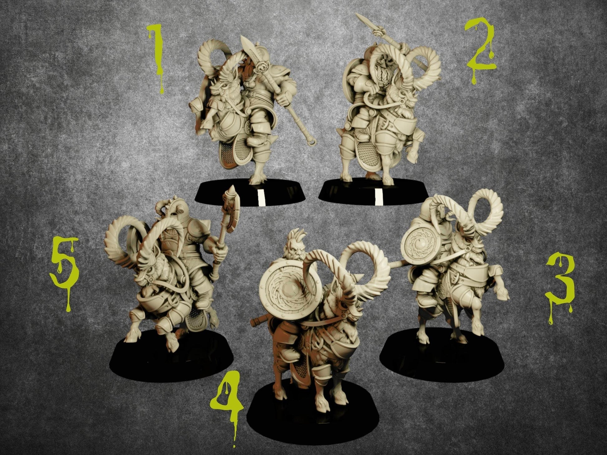 Dwarf Goat Rider Miniatures | Fearless Mounts of the Dwarven Brigade | 32mm Scale - Plague Miniatures