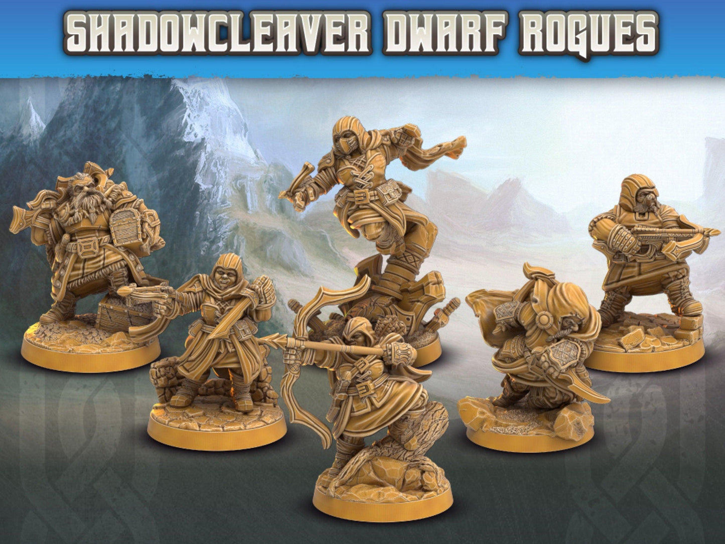 Dwarf Rogue miniatures | Dragon's Forge | 28mm Scale | DnD Miniature | Dungeons and Dragons | Dungeon Master Gift - Plague Miniatures