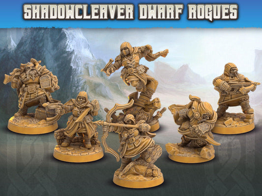 Dwarf Rogue miniatures | Dragon's Forge | 28mm Scale | DnD Miniature | Dungeons and Dragons | Dungeon Master Gift - Plague Miniatures